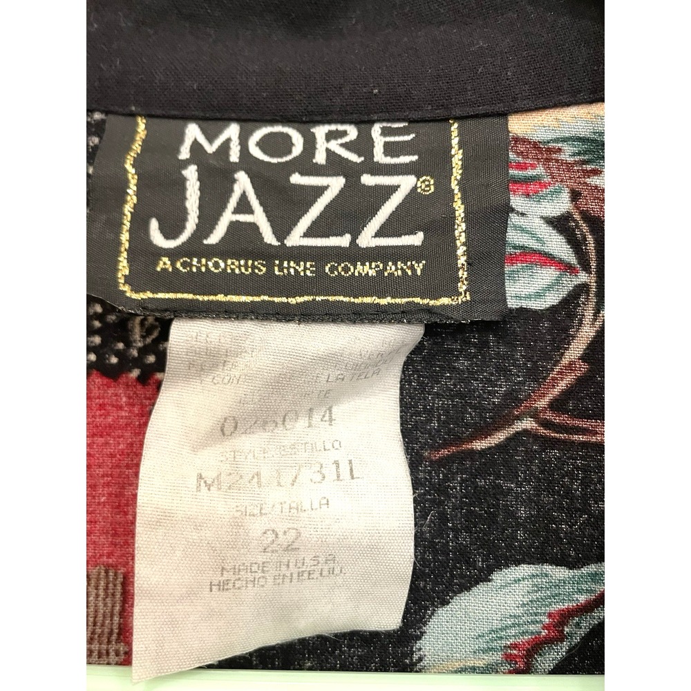 More Jazz Vintage Cardigan Top Black Fruit Size 22 Shoulder Pads 90s Grunge USA - Picture 4 of 8